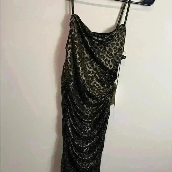 Leith Dresses & Skirts - Leith Sz S Leopard Print Black and Gold Dress